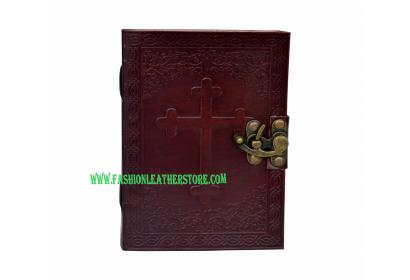 Leather Embossed Celtic Cross Journal - Personal Leather Writing Diary Notepad
